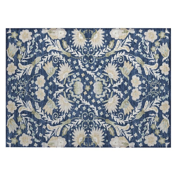 Chantille Machine Washable Indoor/Outdoor Abstract ACN3049 Navy 2 ft. x 3 ft. Accent Rug