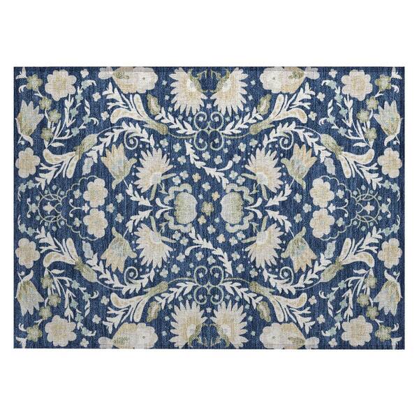 Chantille Machine Washable Indoor/Outdoor Abstract ACN3049 Navy 3 ft. x 4 ft. Area Rug