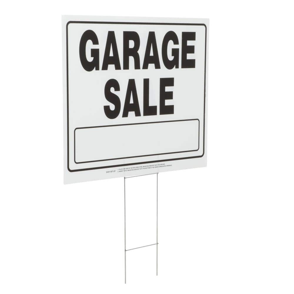 YARD SALE 2 Sided Arrow Yard Sign 18" x 24" with Metal Sign Holder