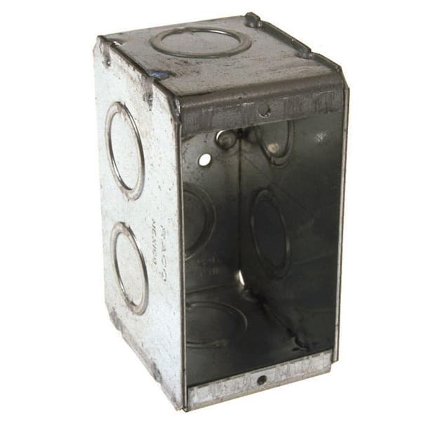 RACO 2-1/2 in. Deep Single-Gang Masonry Box with 1/2 and 3/4 in. Concentric Knockouts (25-Pack)