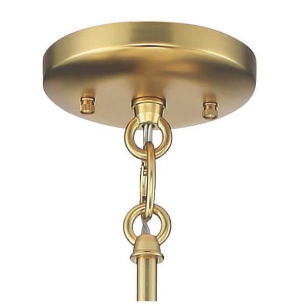 Polares Honey Gold 8-Light Chandelier with Etched White Glass