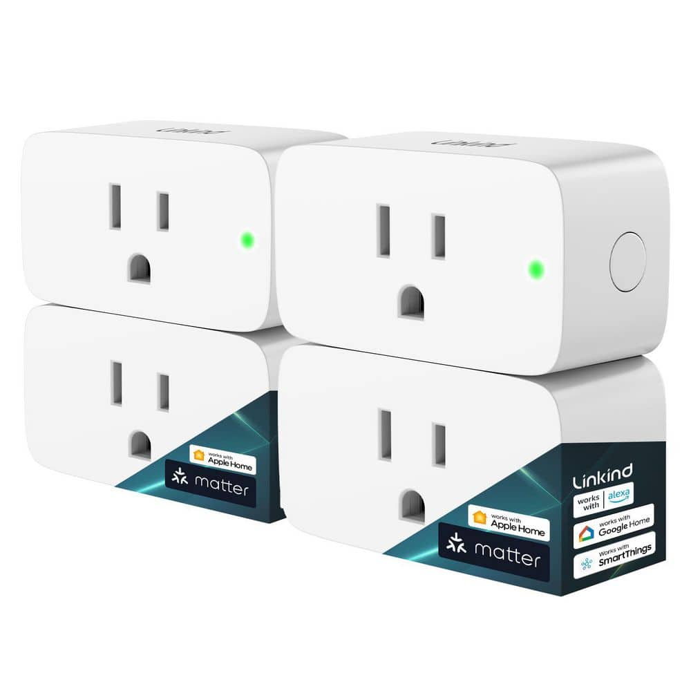 15 Amp 1800-Watt Max Smart Outlet Plug Work with Apple Home, Siri, Alexa, Google Home, SmartThings 2.4G Wi-Fi, 4-Pack price history on PriceWatchPro