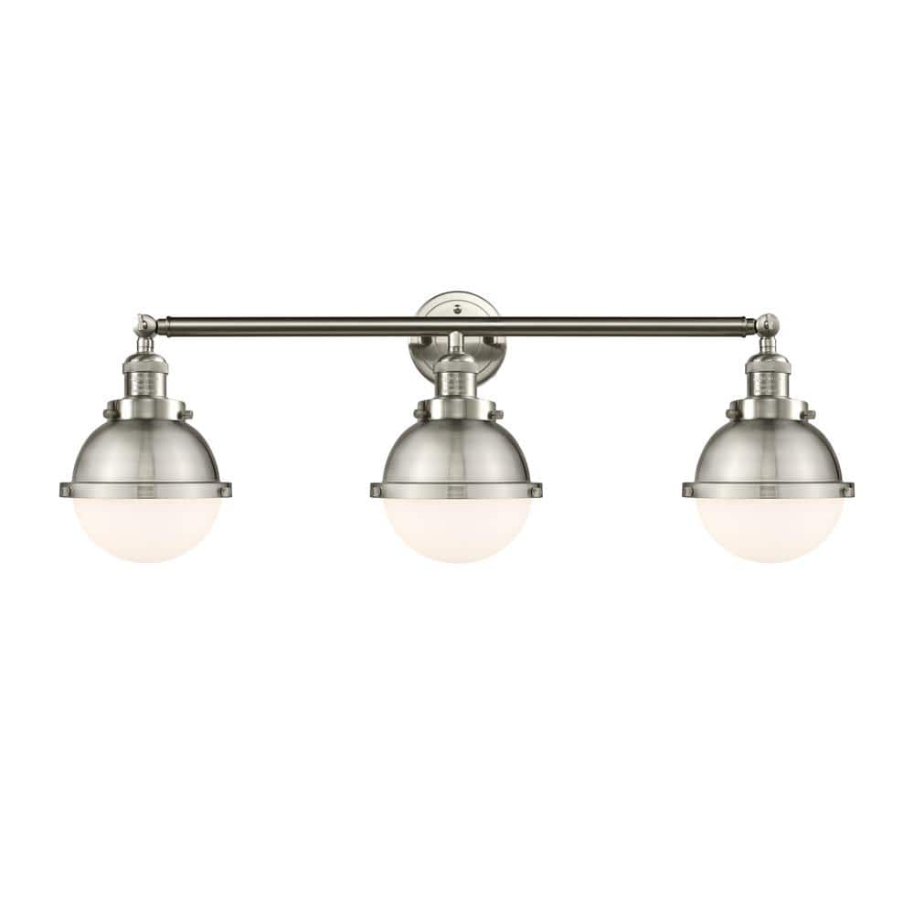 Hampden 34 in. 3-Light Brushed Satin Nickel Vanity Light with Matte White Glass Shade price history on PriceWatchPro