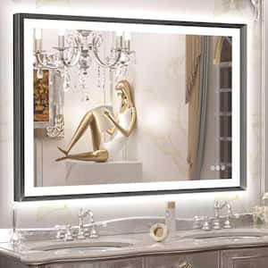40 in. W x 32 in. H Rectangular Aluminum Framed with 3 Colors Dimmable LED Anti-Fog Wall Mount Bathroom Vanity Mirror