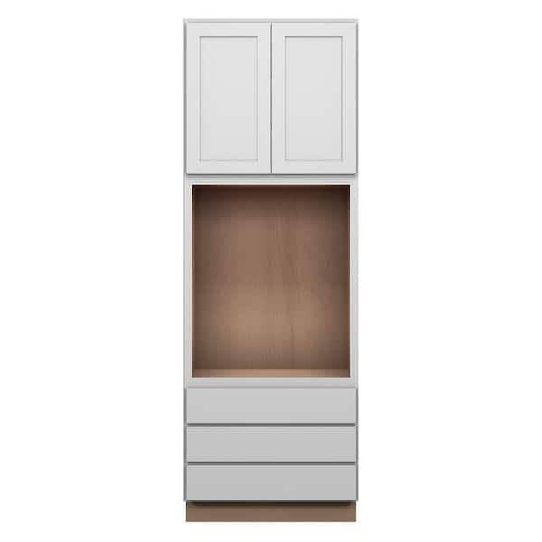 Bedford Shaker 33 in. W x 96 in. H x 24 in. D in Painted White Plywood Assembled Single Oven Cabinet