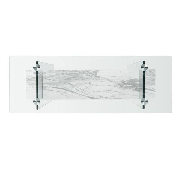 SAFAVIEH Kayley 39.4 in. Faux White Marble Console Table CNS7001E The Home Depot