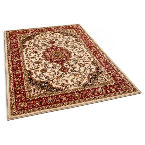 Well Woven Barclay Medallion Kashan Red 9 ft. x 13 ft. Traditional Area Rug  541008 - The Home Depot