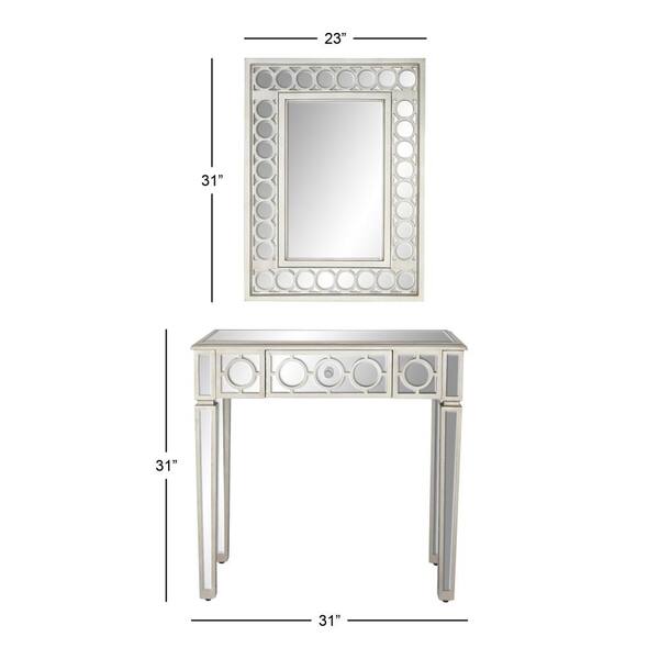 Rectangle Wood Glam Console Table, What Size Mirror For 48 Inch Console Table