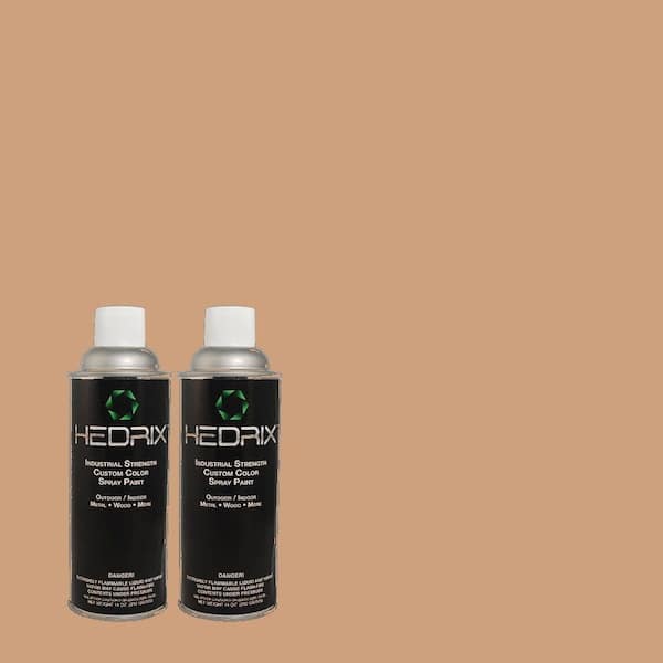 Hedrix 11 oz. Match of C40-35 Sanded Oak Low Lustre Custom Spray Paint (2-Pack)