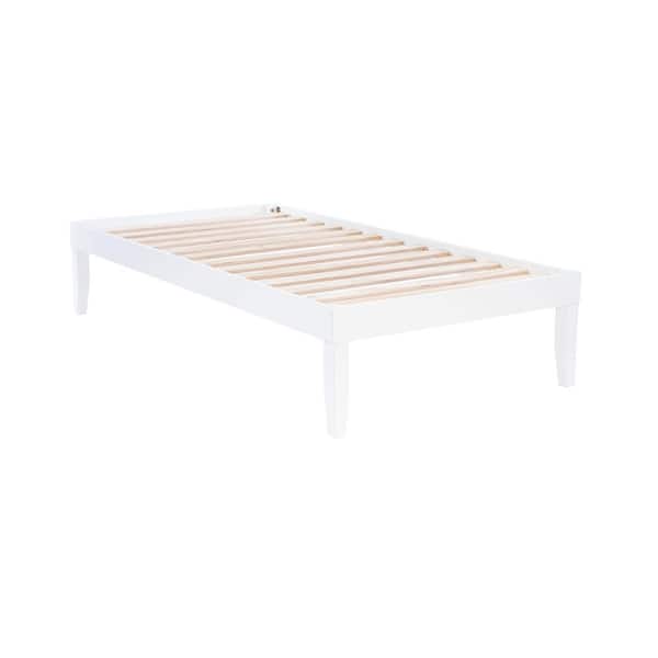 Linon Home Decor Pheba White Wood Frame Twin Platform Bed