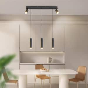 5-Light Cylinder Kitchen Island Height Adjustable Pendant Light Dining Room Lighting Fixture, GU10, No Bulbs Include