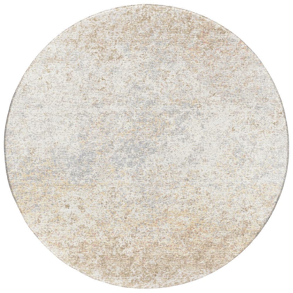 Rylee Beige 8 ft. x 8 ft. Geometric Indoor/Outdoor Area Rug