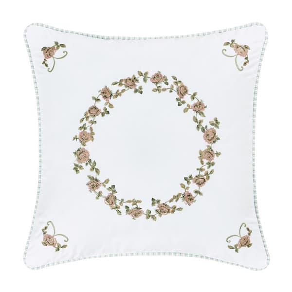 J QUEEN NEW YORK INC Rialto White Polyester 16 in. x 16 in. Square Decorative Throw Pillow