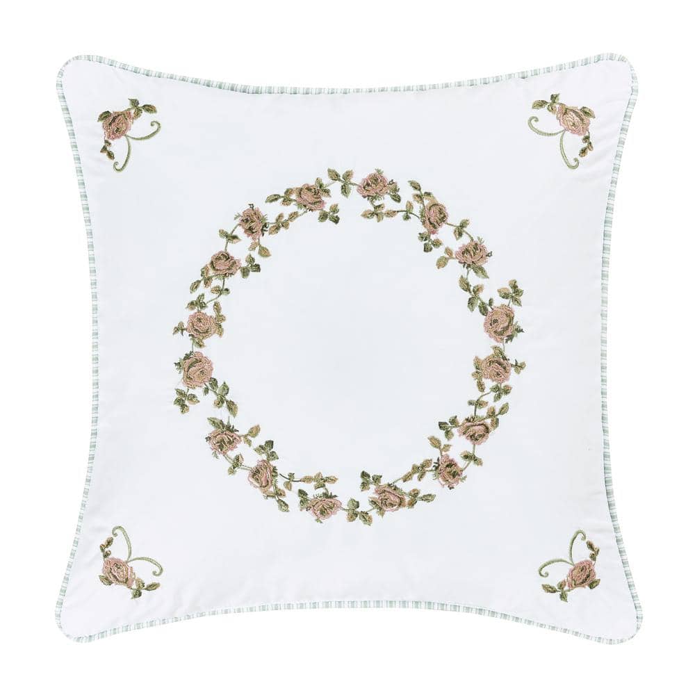 Rialto White Polyester 16 in. x 16 in. Square Decorative Throw Pillow