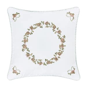 Rialto White Polyester 16 in. x 16 in. Square Decorative Throw Pillow
