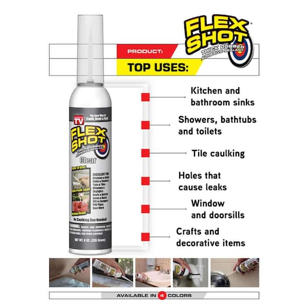 FLEX SEAL FAMILY OF PRODUCTS Flex Glue White 6 oz. Strong Rubberized Waterproof  Adhesive (2-Pack) GFSTANR06-PKDFC - The Home Depot