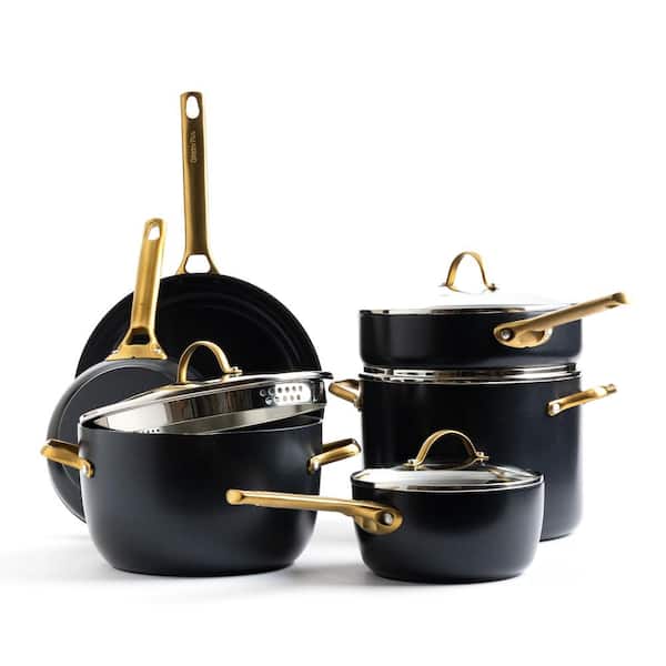 Reserve 10-Piece Hard Anodized Aluminum Ceramic Nonstick Cookware Pots and  Pans Set in Black