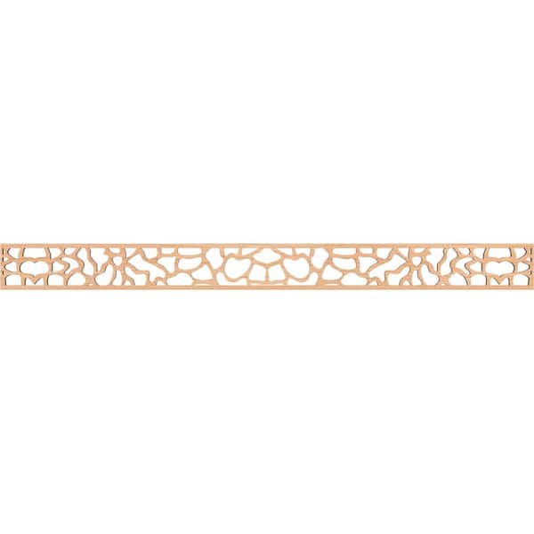 Ekena Millwork Rochester Fretwork 0.25 in. D x 46.375 in. W x 4 in. L Hickory Wood Panel Moulding