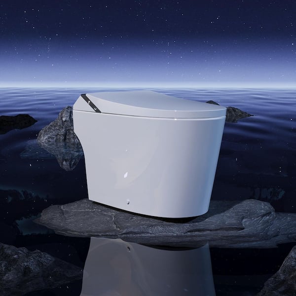 Tankless Elongated ADA Bidet Toilet 1.28 GPF in White with Auto Open/Close, Auto Flush, Foam Shield and Heated Seat