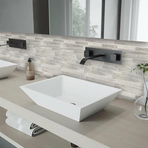 Light Stone 12.00 in. x 12.00 in. SPC Peel and Stick Backsplash Tile (1 sq. ft./pack)