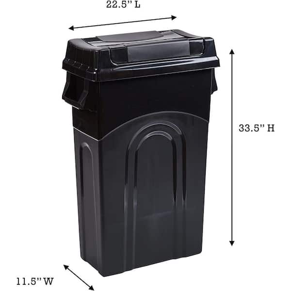 Swing-Top 16.5 gal. Black/Nickel Kitchen Trash Large, Garbage Can for Indoor or Outdoor Use