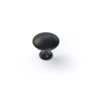 Home Kitchen 1.15 in. Matt Black Contemporary Rounded Cabinet Knob