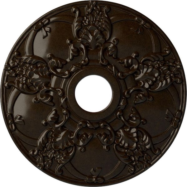 Ekena Millwork 18 in. x 3-1/2 in. ID x 1-3/8 in. Norwich Urethane Ceiling Medallion (Fits Canopies upto 4-1/2 in.), Bronze