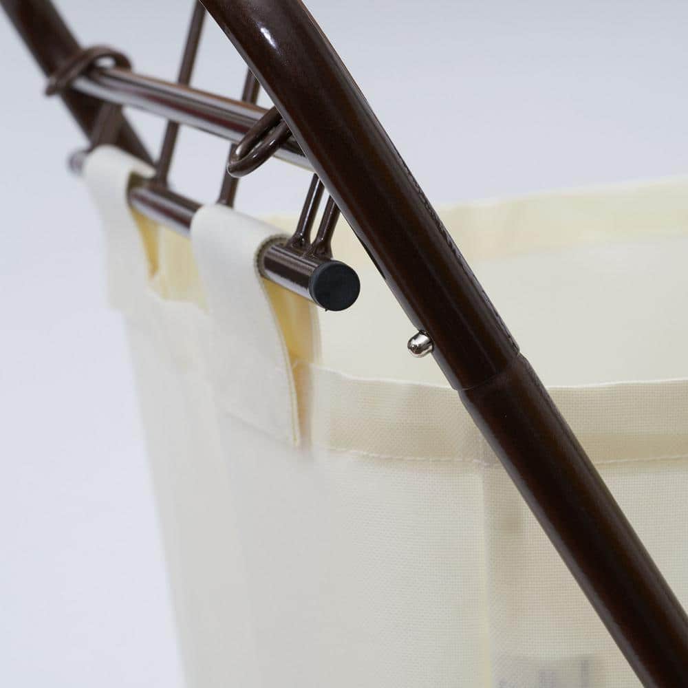 Bronze Collapsible Rolling Laundry Hamper with Canvas Bag