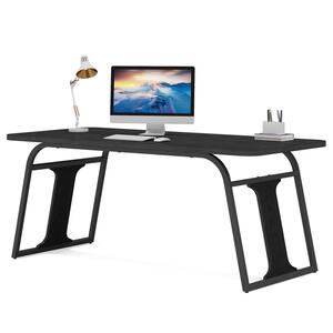 Capen 63 in. Rectangular Black Wood Executive Desk with Metal Legs