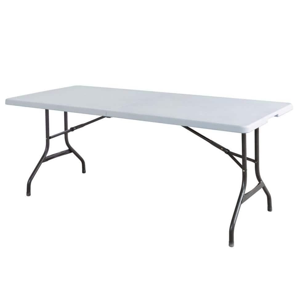 HDX 72 in. White Folding Banquet Table TBL-072 - The Home Depot