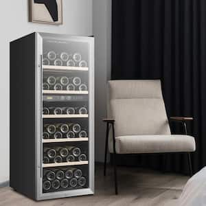 Dual Zone Wine Cooler 20 in. 64 Bottle Freestanding Cellar Cooling Unit in Stainless Steel