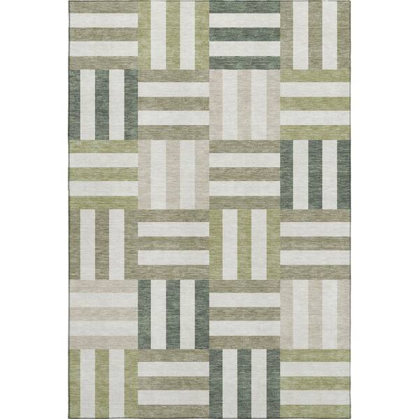 Mayfield Premium Machine Washable Abstract AMF2332 Sage 10 ft. x 14 ft. Area Rug