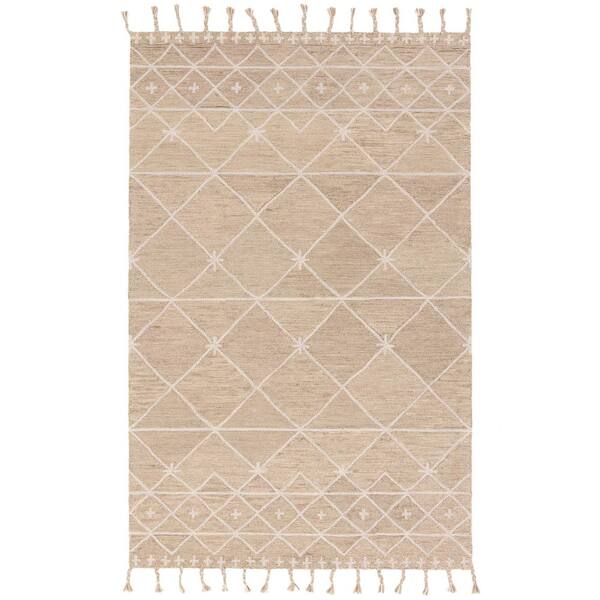 Jaipur Living Nikki Chu Rhea Tan/Ivory 5 ft. x 8 ft. Trellis Handmade Area Rug