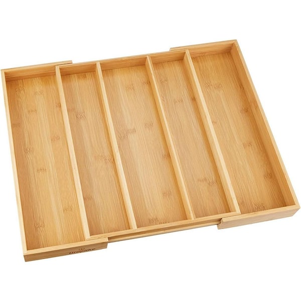 Adrinfly Expandable Bamboo Kitchen Drawer Organizer Adjustable Utensil ...
