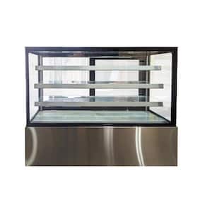 72 in. W 28.6 cu. ft. Commercial Glass Door Refrigerated Bakery Refrigerator Case in Stainless