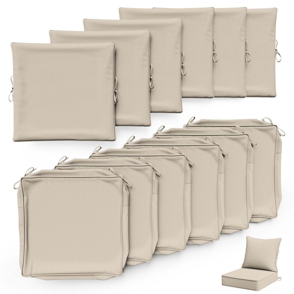 22 in. x 24 in. Slipcover Replacement Outdoor Waterproof Seat&Back Cover Set for Chair and Sofa Cream (6-Pack) price history on PriceWatchPro