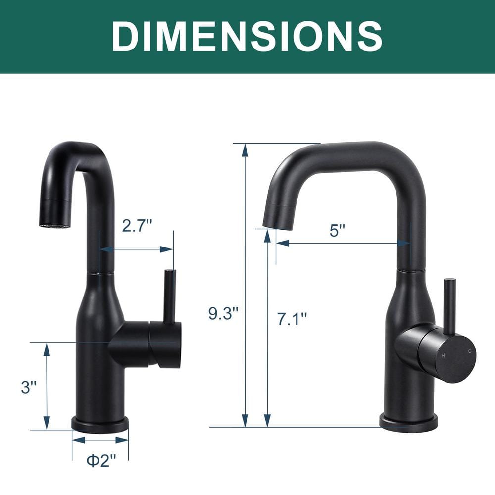 Matte Black Single Handle High-Arc Bar Faucet