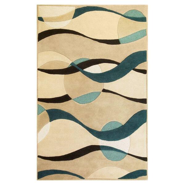 Kas Rugs Planet Sphere Ivory/Blue 3 ft. x 5 ft. Area Rug
