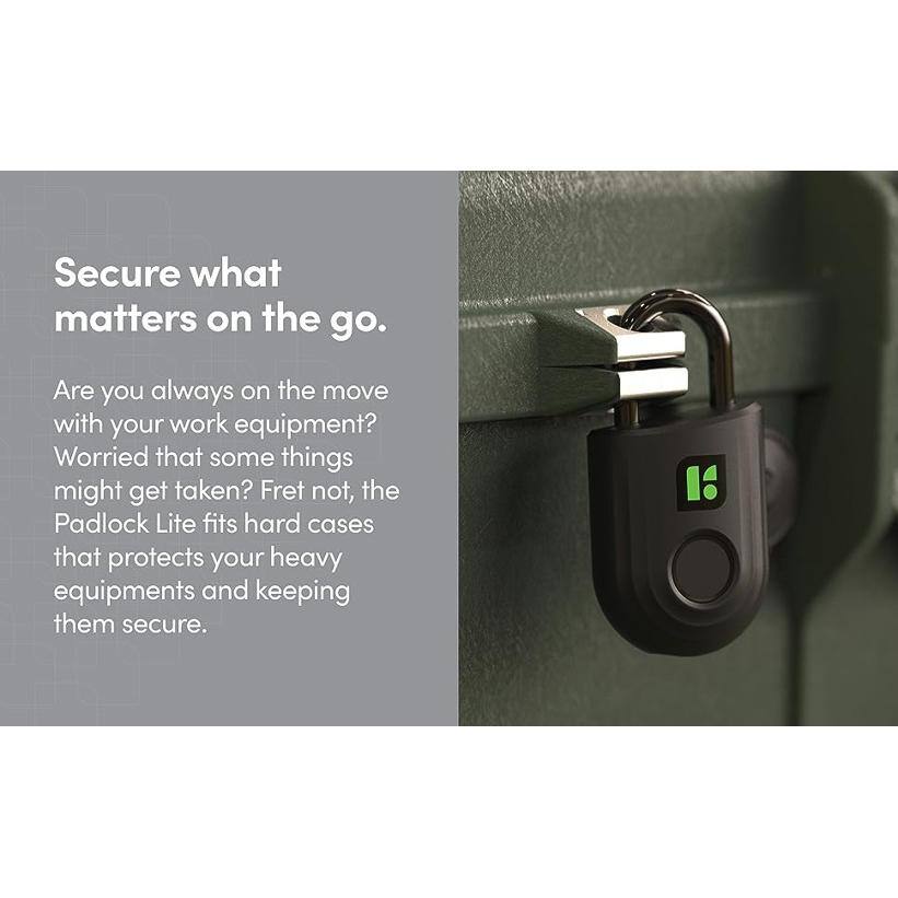 Black Smart Fingerprint Padlock with Mobile App