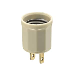 600-Watt Medium Base Outlet to Socket Lamp Holder, Ivory