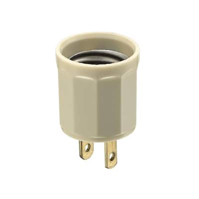 600-Watt Medium Base Outlet to Socket Lamp Holder, Ivory