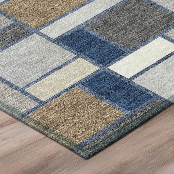 Chantille Machine Washable Indoor/Outdoor Abstract ACN3110 Navy 5 ft. x 7 ft. 6 in. Area Rug