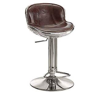 Vintage Brown and Silver Astonishing Adjustable Stool with Swivel