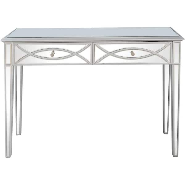 Camden Isle Helena 48 in. Silver Rectangle Glass Console Table
