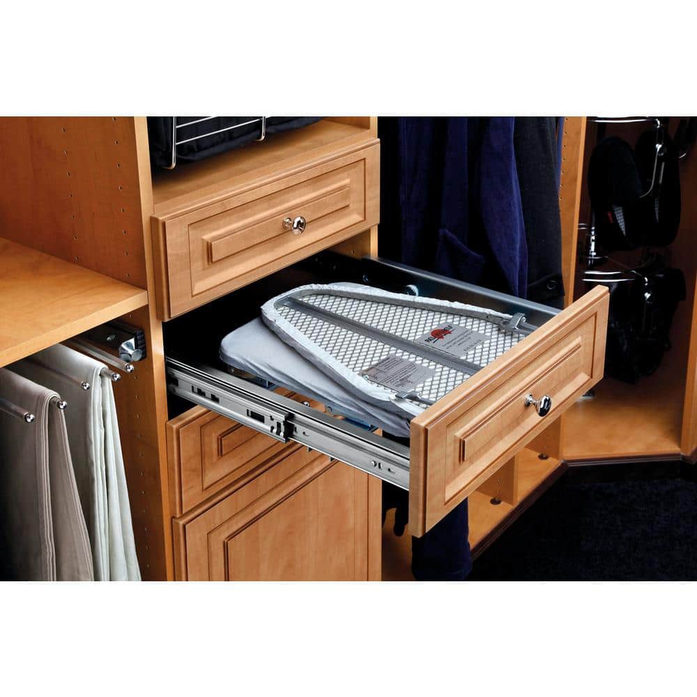 Chrome Pull-Out Foldaway Ironing Board for Cabinet Drawer
