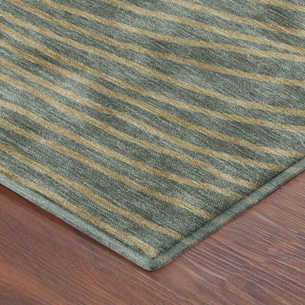 Mayfield Premium Machine Washable Abstract AMF2350 Basil 5 ft. x 7 ft. 6 in. Area Rug