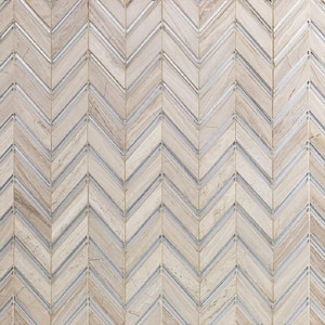 Royal Herringbone Sand 10-1/2 in. x 12 in. x 10 mm Polished Marble Mosaic Tile