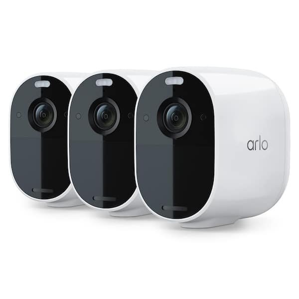 Arlo Essential Spotlight Camera – Indoor/Outdoor Wire-Free 1080p Security Camera (3-pack) – Black