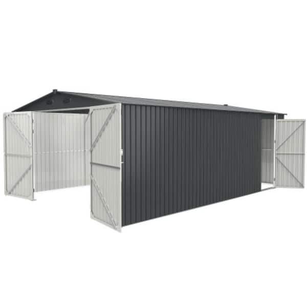 Clihome 13 ft. W x 20 ft. D Outdoor Storage Shed Metal Garden Shed ...