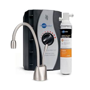 Indulge Contemporary Instant Hot Water Dispenser w/ Standard Filtration System & 1-Handle 8.4in. Faucet in Satin Nickel